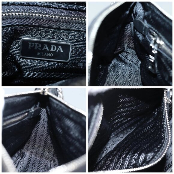 PRADA Chain Shoulder Bag Nylon 2way Black Auth - Picture 15 of 16